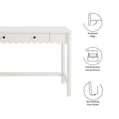 Emmeline 1-Drawer Scallop Writing Desk by Modway