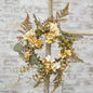 Ivory/Tan Hydrangea Candle Ring 12"