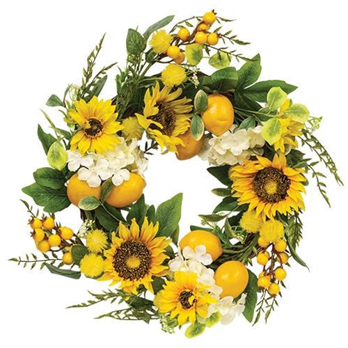 Sunflower & Lemon Wreath 10" Inside/Approx. 22" Outside