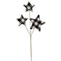 Black & White Plaid Star Pick 14" (Pack of 4)