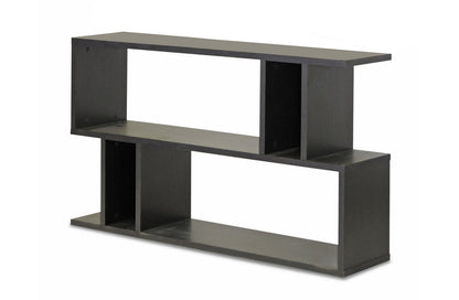 Baxton Studio Goodwin 2-Level Dark Brown Modern Bookshelf