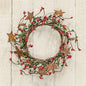 Pip Berry Ring With Stars Red and Green 4"  (Pack of 4)