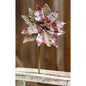 *Small Red & White Plaid Poinsettia Pick (Pack of 4)