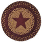 Burgundy Star Braided Mat - 15"  (Pack of 4)