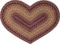 Burgundy/Tan Braided Heart Rug