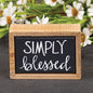 Simply Blessed Mini Box Sign (Pack of 4)
