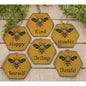 Bee Inspirational Distressed Ornament 6 Asstd. (Pack of 4)