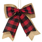 Buffalo Check and Burlap Bow (Pack of 4)