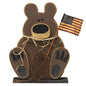 Wooden Americana Teddy on Base