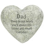 Dad Cement Heart Memorial (Pack of 2)