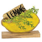 Distressed Painted Wood Lemon on Base