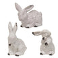 White Distressed Ceramic Bunny Figurine 3 Asstd. (Pack of 2)