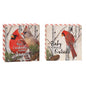 '+Wood Cardinal Box Sign 2 Asstd. (Pack of 4)