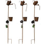 Solar Lighted Metal Watering Can Yard Stake w/Planter By CWI Gifts
