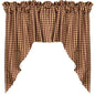 2/Set Burgundy Check Swags