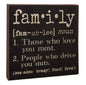Family Definition Sign (Pack of 4)