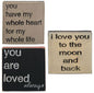 Moon Square Block Sign 4" 3 Asstd.  (Pack of 4)