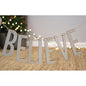 "Believe" Silver Wood Garland Small  (Pack of 4)