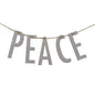 "Peace" Silver Wood Garland Small (Pack of 4)