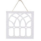 Distressed White Cathedral Window Hanger (Pack of 2)