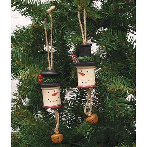 Spool Snowman Ornament 2 Asstd. (Pack of 4)