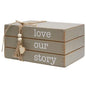 Love Our Story Wooden Book Stack (Pack of 2)