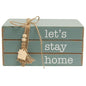 Let's Stay Home Wooden Book Stack (Pack of 2)
