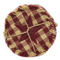 4/Set Burgundy & Tan Check Star Applique Round Coasters (Pack of 2)