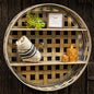 Basket Weave Two-Level Round Wall Shelf By CWI Gifts