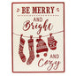 Merry Bright & Cozy Metal Sign (Pack of 2)