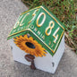 Vintage License Sunflower Birdhouse