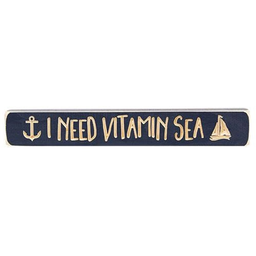 I Need Vitamin Sea Engraved Block 12" (Pack of 4)