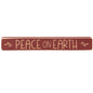 Peace on Earth Engraved Block 12" Barn Red  (Pack of 4)