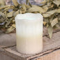 White Drip Pillar Candle 3" x 4" (Pack of 2)