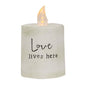 Love Lives Here White Cement Timer Pillar  (Pack of 4)