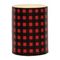 Red Small Buffalo Check Timer Pillar 4" (Pack of 2)
