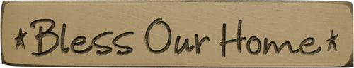 Bless Our Home Engraved Block 9" (Pack of 4)