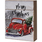 Merry Christmas Red Truck Box Sign (Pack of 2)