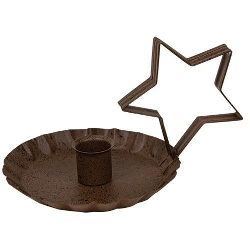 Rusty & Black Finish Star Handle Taper Holder  (Pack of 4)