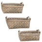 3/Set Graywashed Oval Baskets w/Wooden Handles