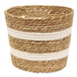 Jute & Cotton Round Basket 8"H (Pack of 2)