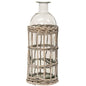 Graywash Willow Wrapped Glass Bottle 9" H (Pack of 4)