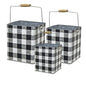 3/Set Black Buffalo Check Buckets