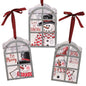 Wood/Galvanized Snowman Window Pane Ornament 3 Asstd. (Pack of 4)