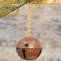 Vintage Glitter Rusty Bell Ornament 4.5"  (Pack of 4)