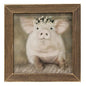 Painted Piggy Print Brown Stain Frame