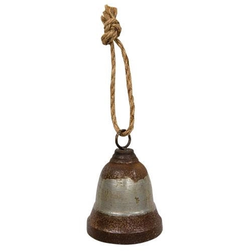 Distressed Rusty Metal Bell Ornament (Pack of 4)
