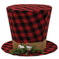 Red & Black Buffalo Check Top Hat (Pack of 2)