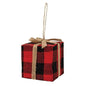 Red & Black Buffalo Plaid Gift Box Ornament Large  (Pack of 4)