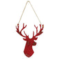 Distressed Red Hanging Metal Deer Head 11" (Pack of 4)